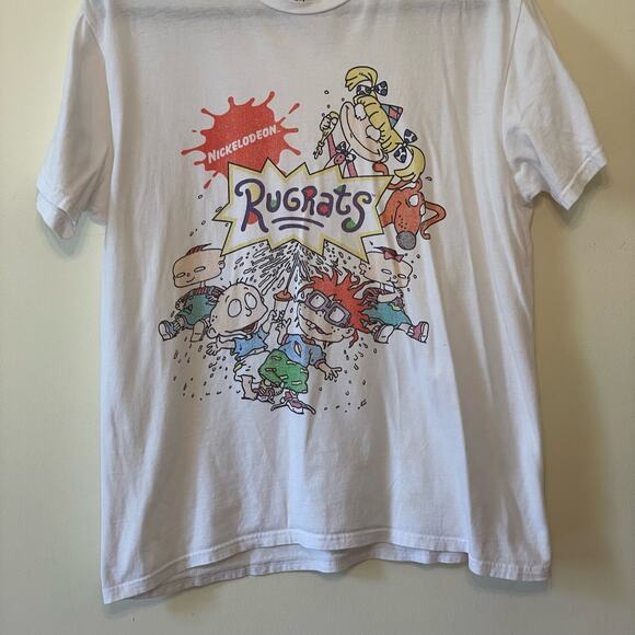 Nickelodeon Vintage L short sleeve t-shirt RUGRATS white cartoon casual crewneck - Picture 3 of 9